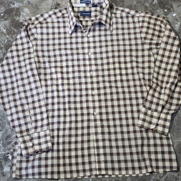 Van Heusen 🎯 Brown & Cream Colored Flannel - Picture 2 of 6